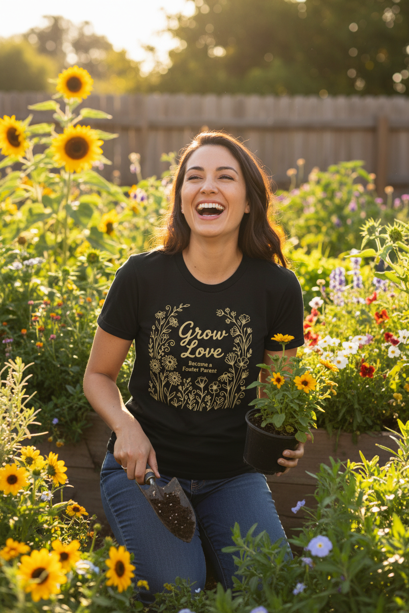 Person wearing Grow Love shirt